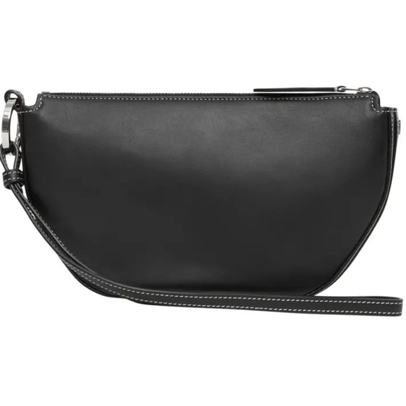 Burberry Mini Double Olympia Logo Appliqué Canvas & Black Leather Bag Dust Bag - Picture 16 of 16